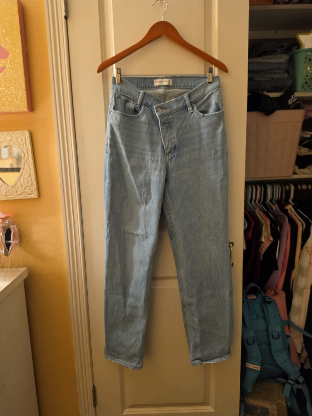 Abercrombie & Fitch Light Blue Dad Straight Leg Jeans